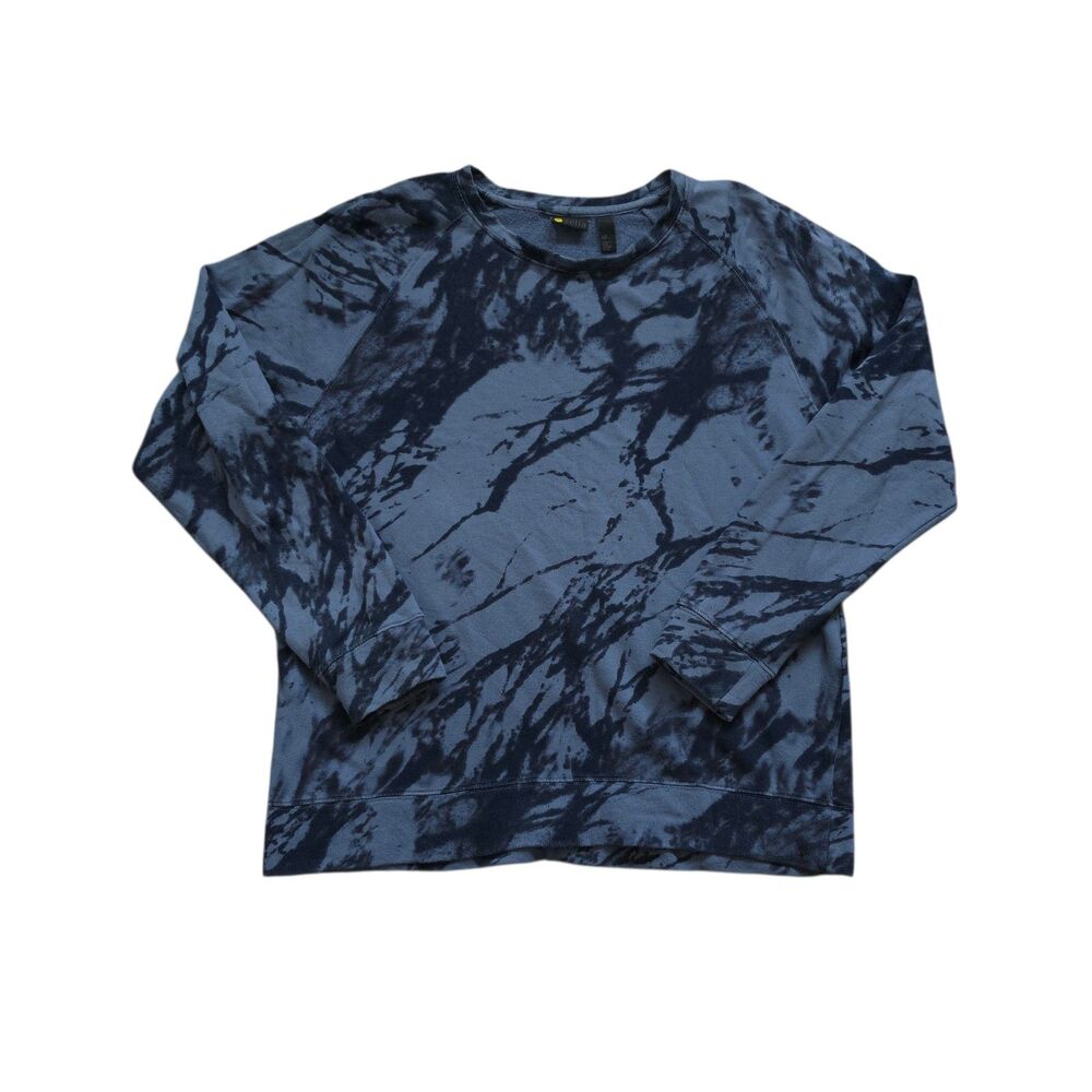 Zella Black Gray Tie Dye Pullover Sweatshirt Women's Medium Cotton Cozy GUC